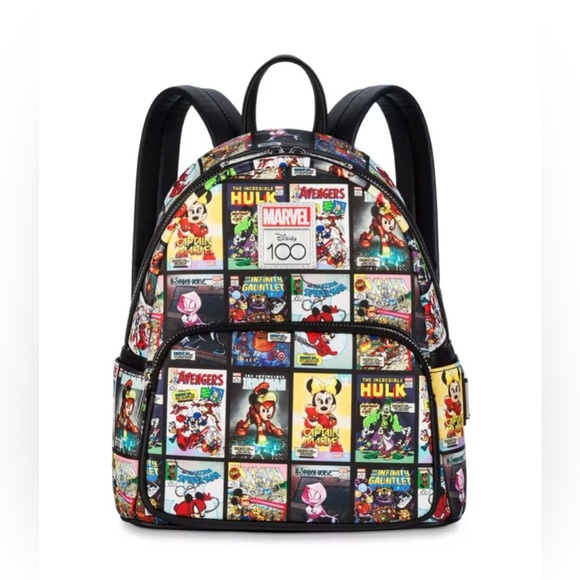 NWT Mickey and Gang/Marvel Loungefly Mini Backpack – Disney 100 Edition - Picture 2 of 5